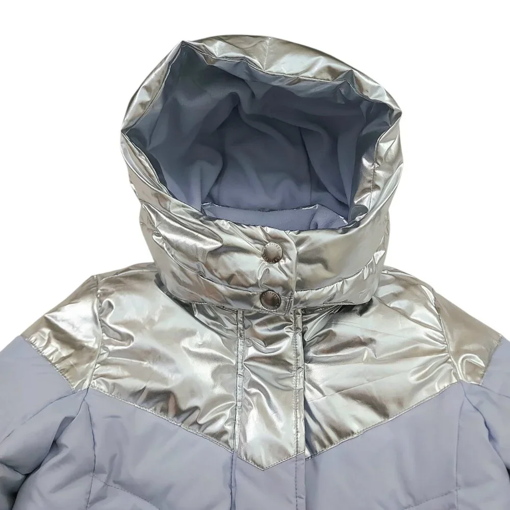 GAP Puffer Snow Hooded Jacket Girls XS Lilac Insulated Full Zip Winter Outdoor